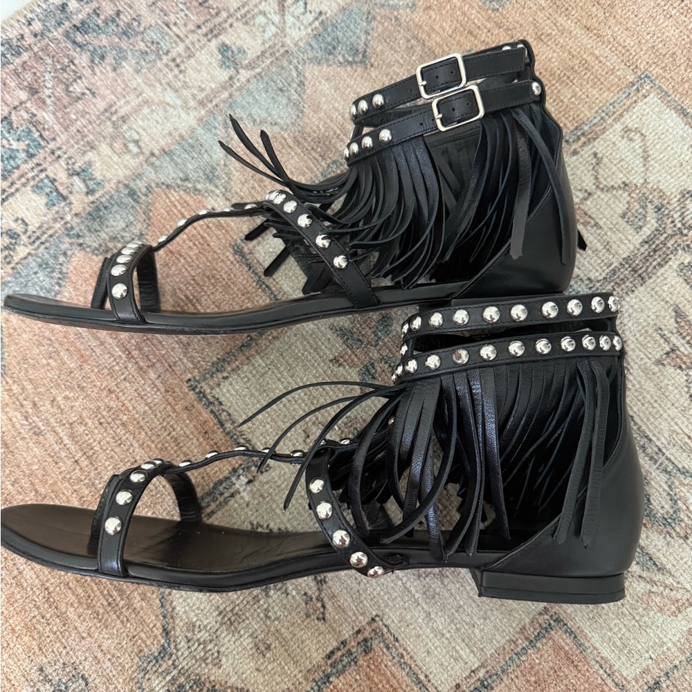 Saint Laurent Black Gladiator Sandals 40 - Picture 9 of 9